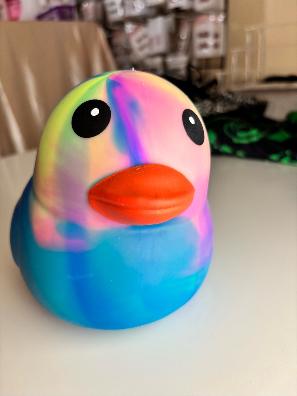 Brand new Multicolor Tie-Dye Rubber Duck squeeezy